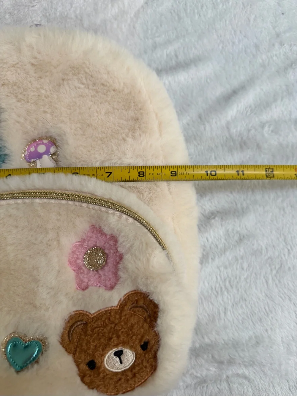 Claire’s Plush Teddy Bear Bunny Mushroom Mini Backpack Cream Lavender
